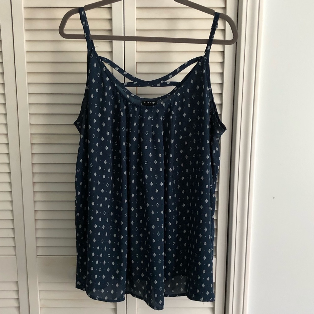 Torrid Dark Blue Patterned Tank Top